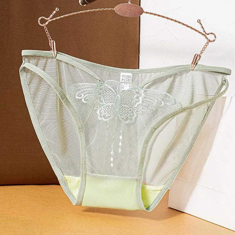 Moonflame 5 pcs/lot Hollow Out Ladies Briefs Embroidery Butterfly Transparent Lace Underwear Lingerie Mesh Women\'s Panties