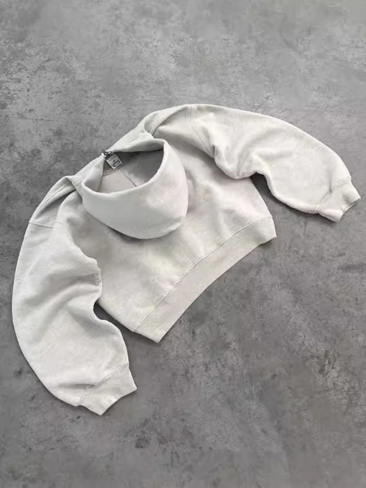 Deeptown Casual Vintage Hoodies Women Oversized Sports Hip Hop Hooded Sweatshirts Retro Loose Autumn Winter Pullovers Streetwear