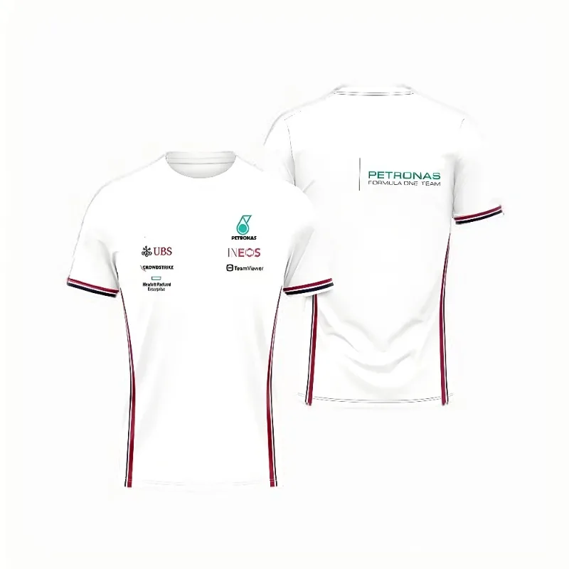 Summer men's and women's F1 racing clothes, breathable quick drying short sleeved cycling clothes, Petronas team