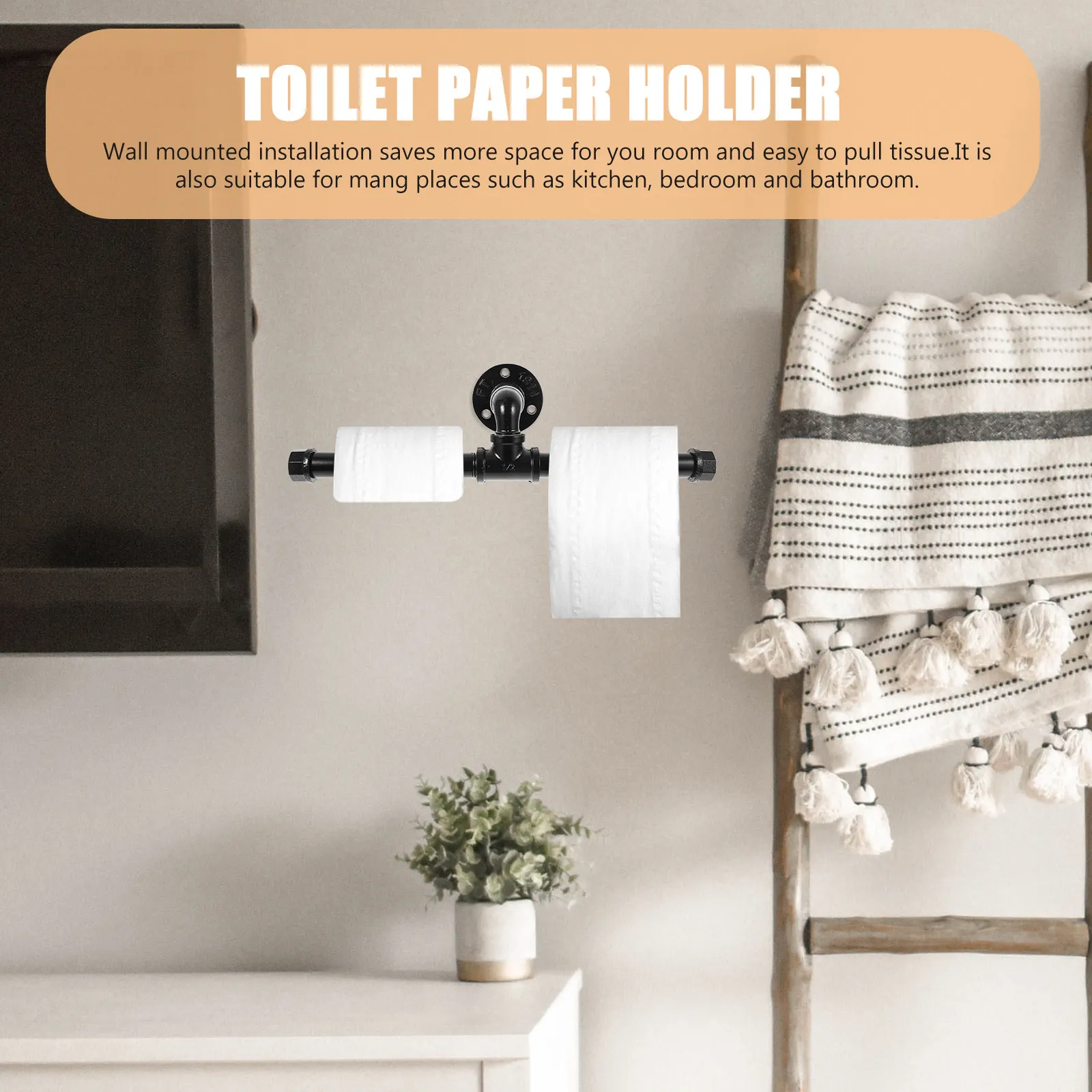 

Настенный держатель для туалетной бумаги в винтажном стиле, из железа, органайзер для рулонов, для ванной, кухни, спальни, экономия места, подставка для туалетной бумаги