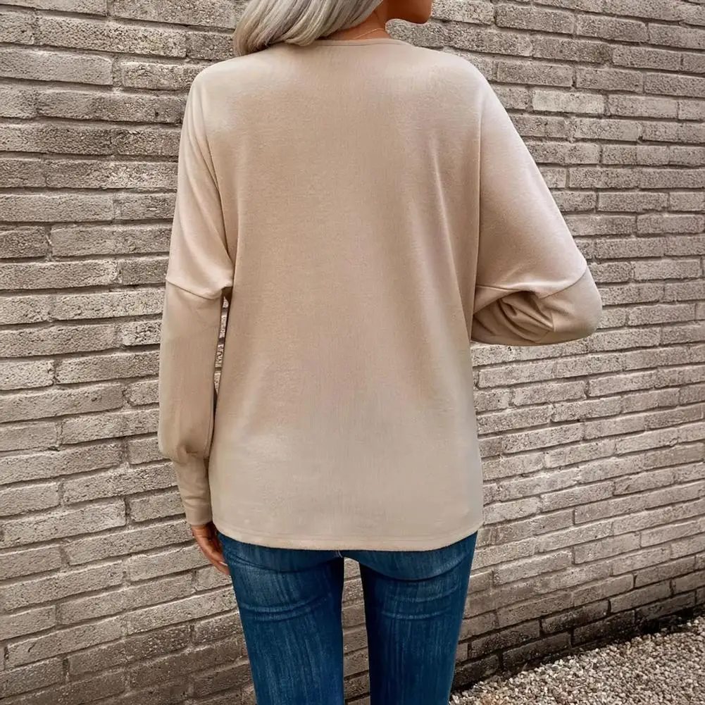 

Everyday Wear Tops Women’s Long Sleeve Blouse Loose Fit Mid-length Top Dressy Cowl Neck Shirt Business Tunic Wear Stacked