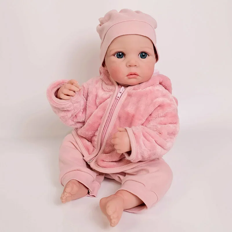 Muñeca Reborn Baby Daphnne de 19 pulgadas, cuerpo completo de vinilo con pelo dibujado a mano, piel 3D, pintura de múltiples capas con venas visibles