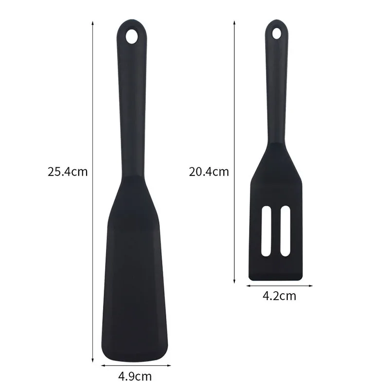 2pcs Silicone Egg Spatula Flipper Thin Omelette Turner Heat Resistant Non Stick Pancake Spatula for Cooking Omelet Burgers Pizza
