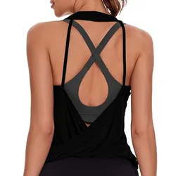 Sports Shirts Breathable Workout Tops Fitness Sportswear Female Backless Yoga Clothing Sport Crop Tops Women Gym Top