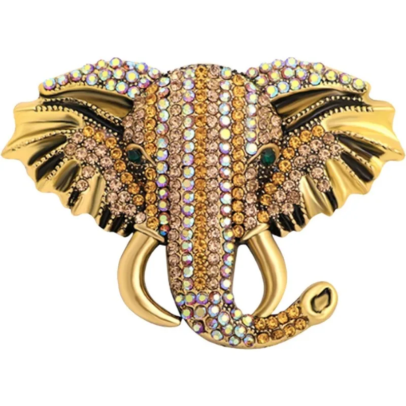 Elephant Brooch Sparkling Uniquely Stylish Lucky Animals Rhinestone Brooches Pin Fashion Jewelry Accessories Gifts for Women Men