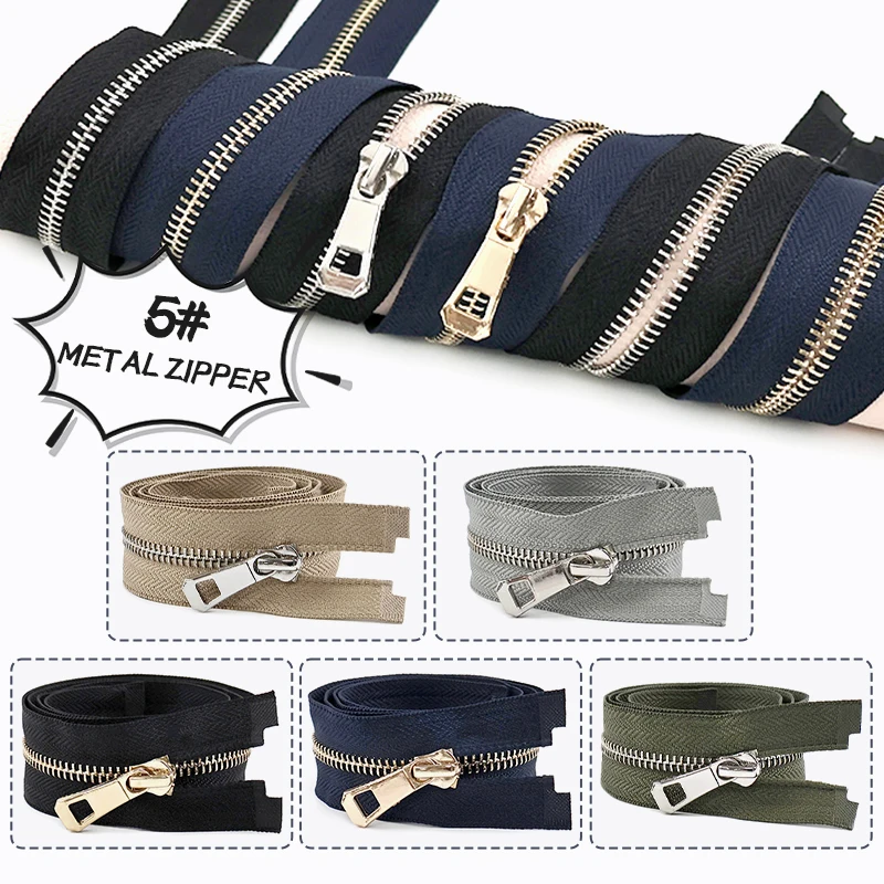 Sewing Front Zipper - 1/2/5Pcs 5# 35-85cm Metal Open-End Zipper