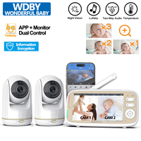 VB803 PRO Baby Monitor with 2pcs Zoom Cam Two Way Audio HD 720P Smart Dual Control for Phone and Monitor Temperature Monitoring