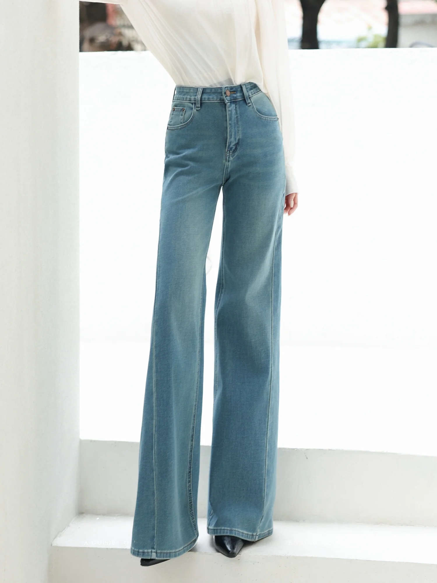 

Original MD High Waist Casual Straight Leg Jeans Vintage Sle Spring Collection Comfortable Breathable Soft Denim Ladies Jeans