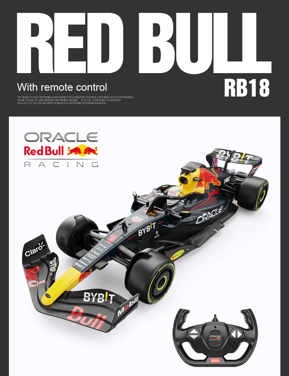 RASTAR 2022 F1 Red Bull RB18 Racing RC Cars Model Max Verstappen 1