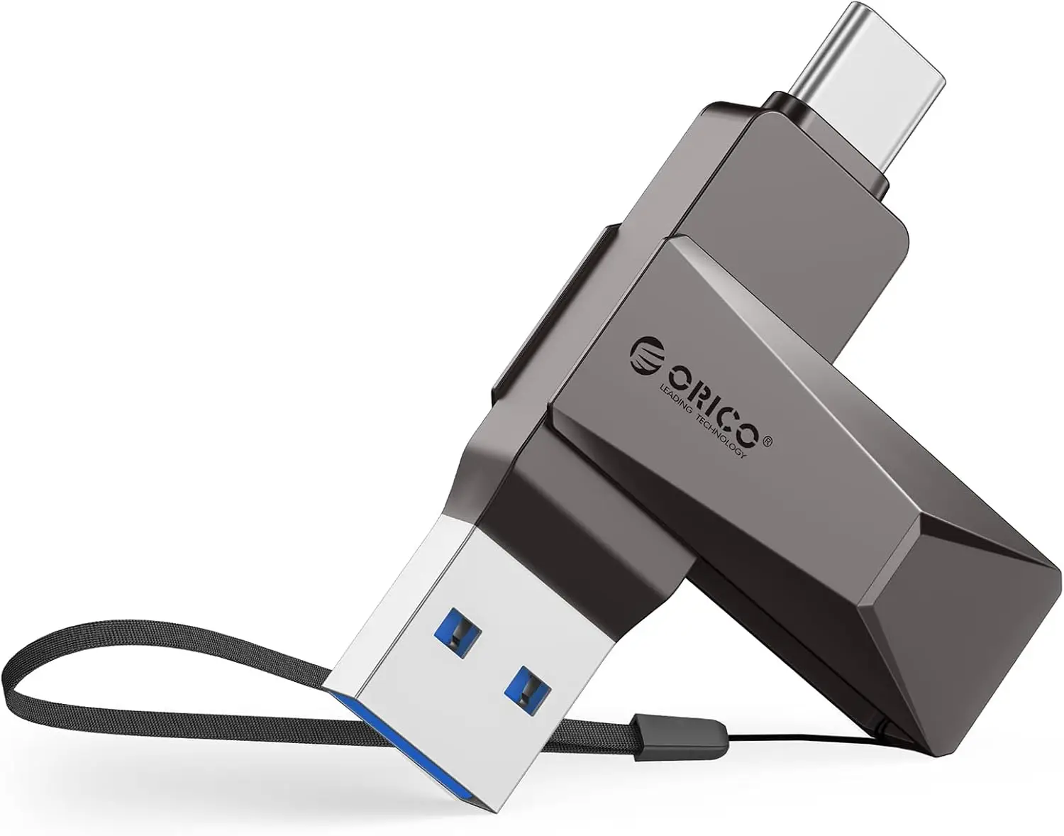 

32GB USB 3.0 Flash Drive 150MB/s Dual USB C & A Metal Rotating Design for iPhone 15, Android, MacBook, PC