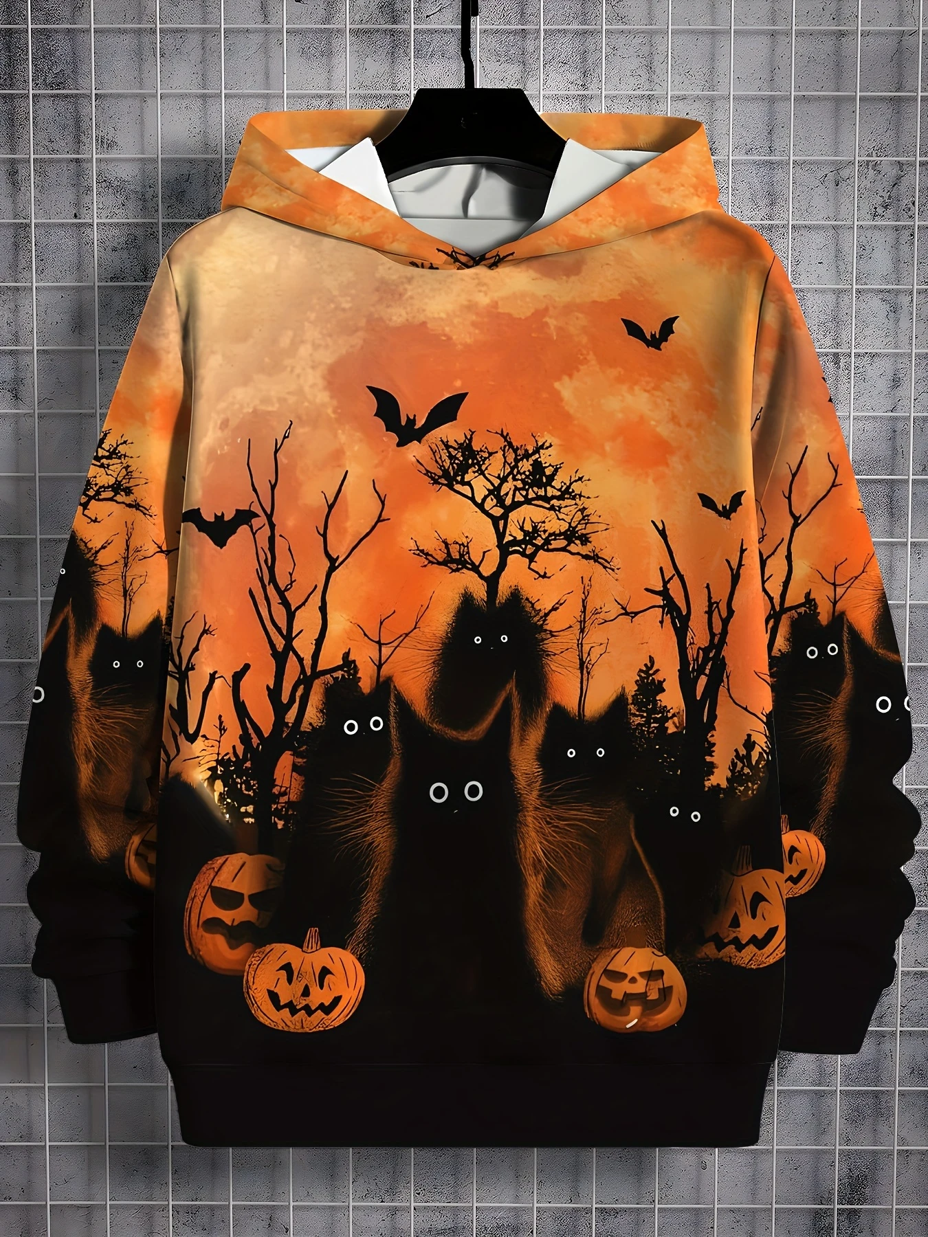 

Halloween Theme Men's Graphic Hoodies Pumpkin Pattern 3D Printed Pullover Autumn Casual Loose Sweatshirt Street Harajuku Clothes