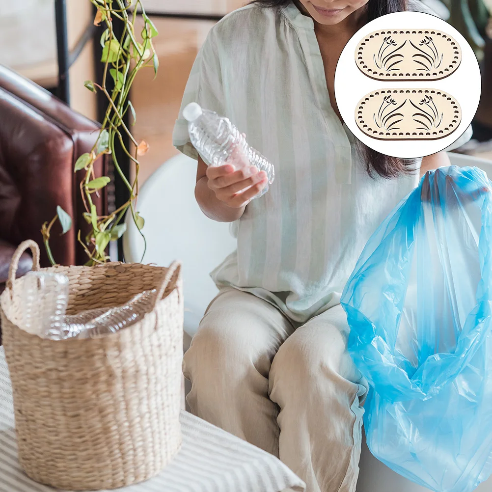 

2Pcs Wooden Elliptical-Shaped Bag Bottom Base Premium Wear-Resistant DIY Knitting Crochet Bag Making Accessory