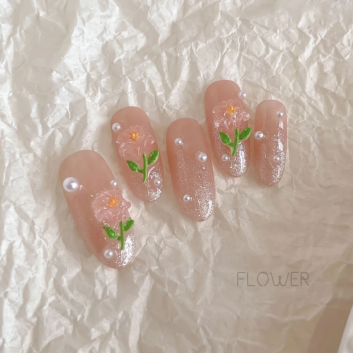 20PCS Mixed Flower Nail Charms 3D Kawaii Nail Art Rhinestone Resin Nails Jewelry Decorations DIY Manicure Accessories