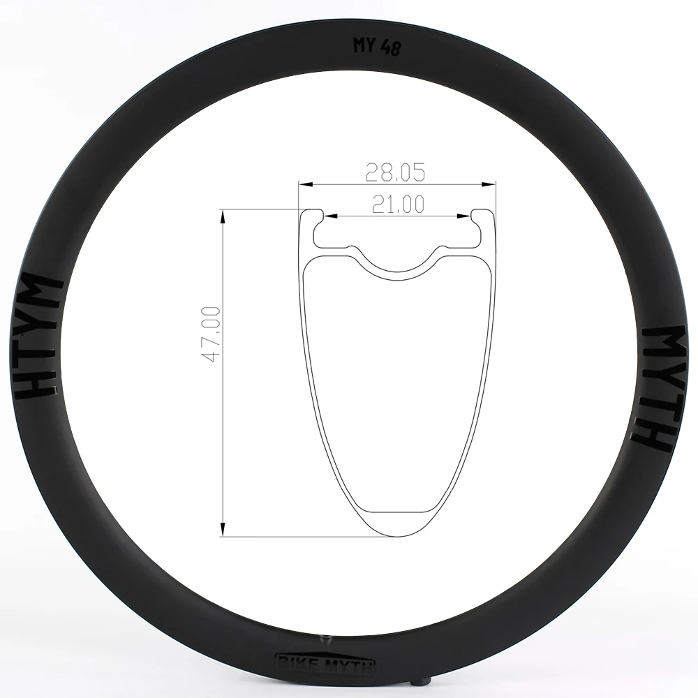 

BIKE MYTH MT48Rim Carbon Rim Clincher Inner 28mm Outer Width Disc Brake 700c Road Bicycle Wheel Rim