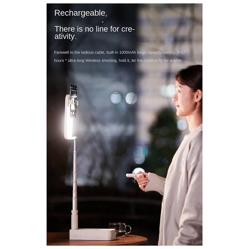 

Mobile Phone Live Broadcast Bracket with Fill Light Pink