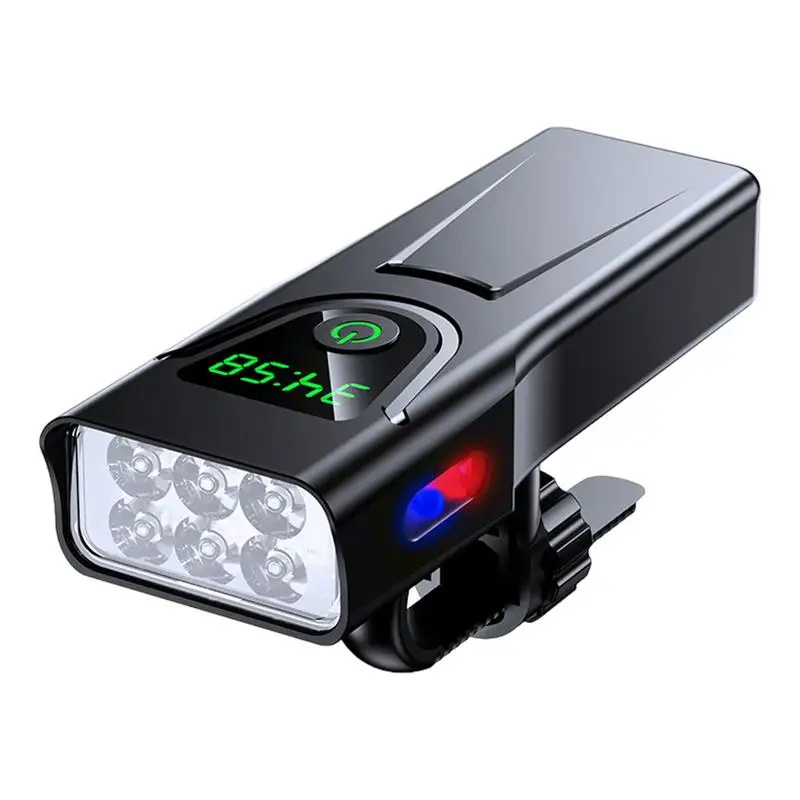 Waterproof Cycling Light USB Rechargeable 5 Modes Headlight Battery-Powered Light Cycling Front Light With Display For Walking