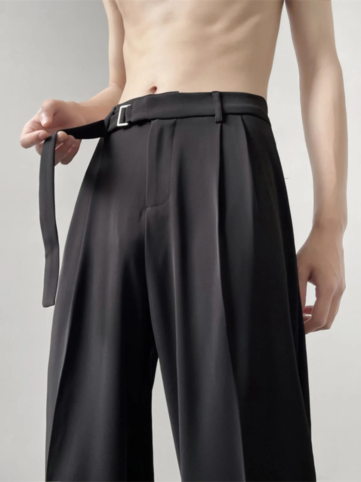 

Мужские широкие брюки Bla для костюма, осенне-зимние, утепленные, свободные, прямые, повседневные, с низкой/средней талией