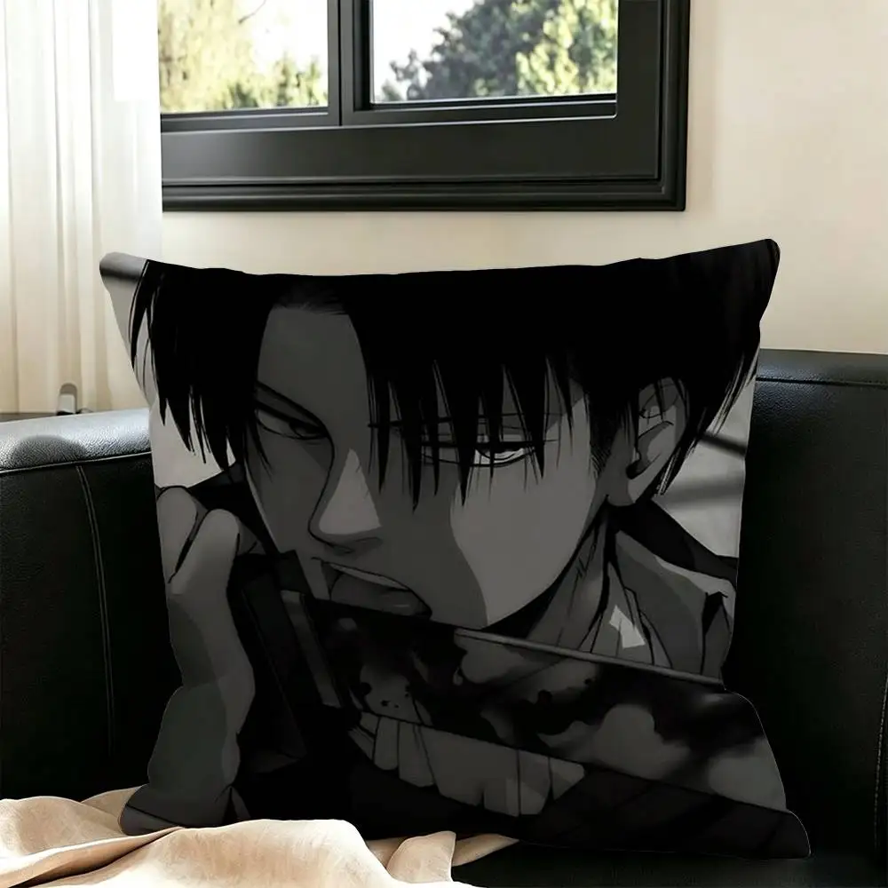 Attack on Titan Levi Ackerman-nn  Pillow Case Square Double-Sided Sofa Cushion Cover Bedroom Bedside Pillow