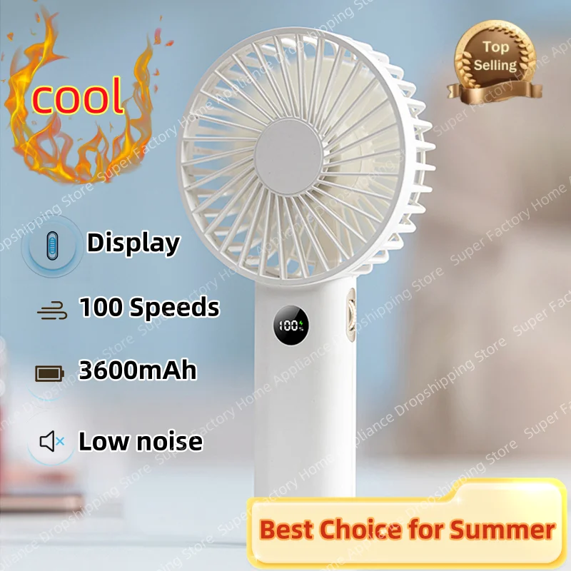 

Портативный персональный вентилятор 3600 мАч, портативный мини-USB ручной вентилятор, перезаряжаемый мини-вентилятор с бесступенчатым контролем скорости, ночник, новинка