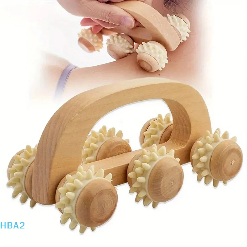 

【H】Wooden Massage Roller Tool, Manual Wooden Massager, Wood Back Massage Roller For Neck Leg Back Deep Tissue Muscle Massage