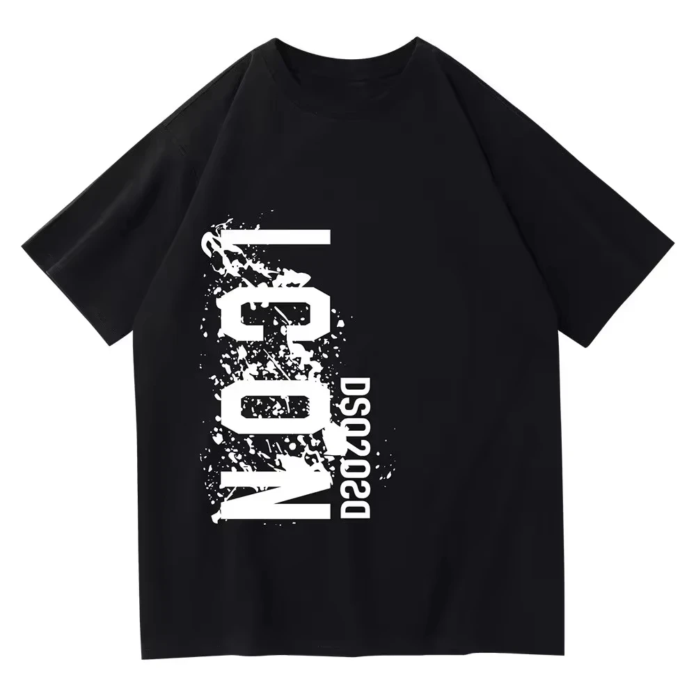 2026 جديد عالي الجودة تي شيرت مطبوع موضة الاتجاه الرجال والنساء نفس مريح فضفاض القطن قصير الأكمام تي شيرت #2