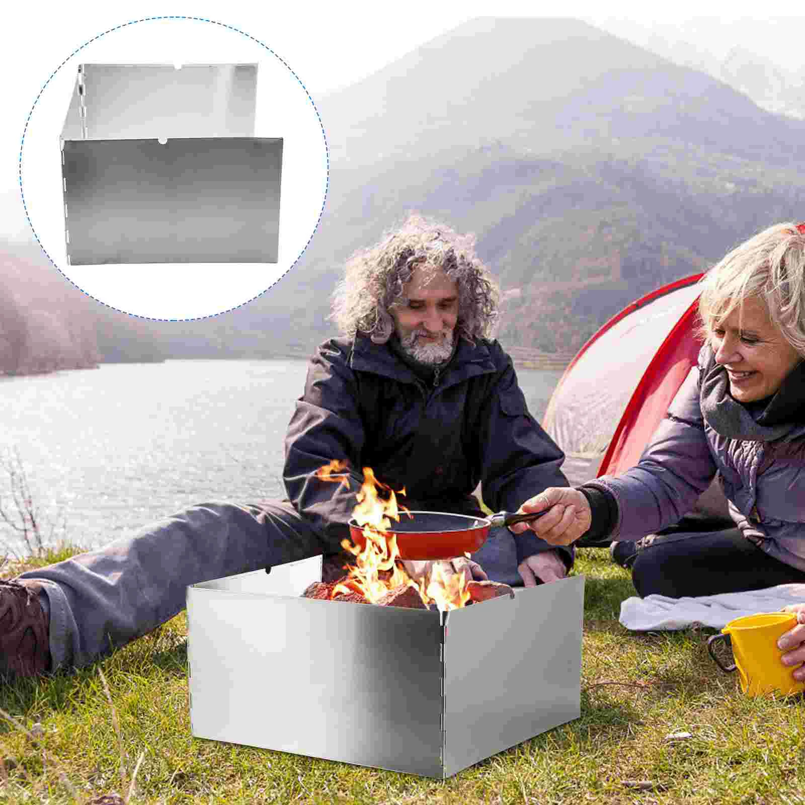 

Windshield Folding Windscreen For Camping Windscreen Gas Titanium Burner Outdoor Guard Cooking Portable Supplies Stainless