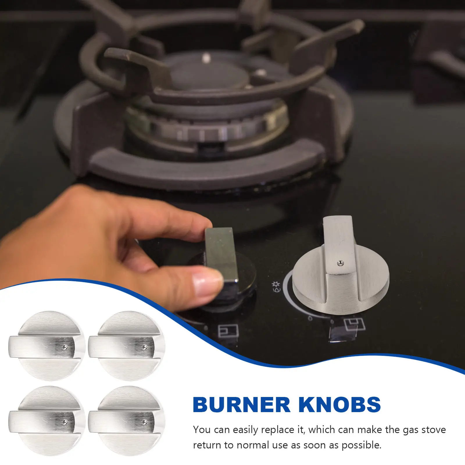 4Pcs Gas Stove Knobs Zinc Alloy High Quality Kitchen Control Switches Burner Replacement Accessories Stove Knobs