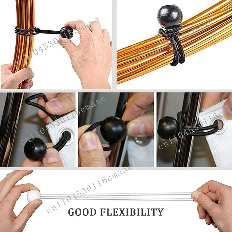 

New 100 Pieces of Elastic Bands with Balls, Banners, Flagpoles, and Waterproof Cloth (white) Elastic Ropes