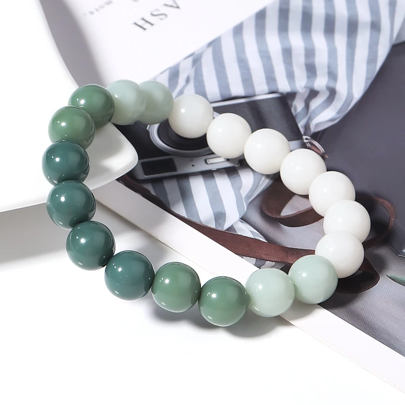 Resin Elastic Progressive Color Beaded Bracelet For Women Roud Beaded Charms Bracelets Bangle Cool Bracelet Gift For Women