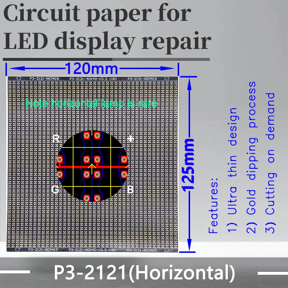 P3-1921-2121(horizontal light） Circuit Paper,Horizontal lamp which is rare，120X125mm ,Used for repairing damaged PCB pads