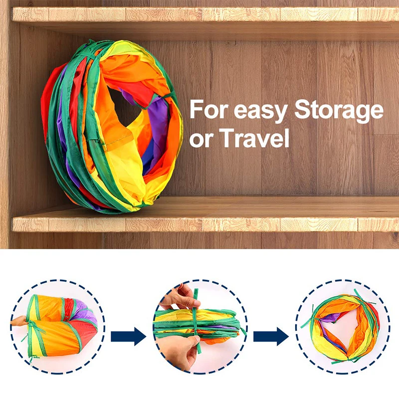 S-shaped T-shaped Rainbow Splicing Pet Cat Tunnel Household Toy Foldable Polyester Cloth Cat Channel Roller Dragon Pet Toy