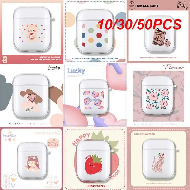 10/30/50PCS Anti-drop Earphone Cover Compatible With Earphones Transparent Impact Resistance Anti-scratch Design