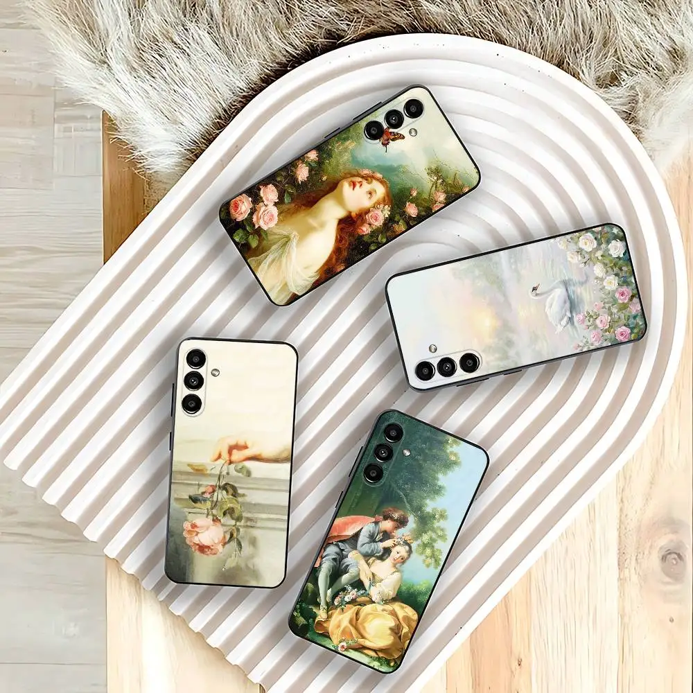 

Art Painting Fragonard Phone Case For Samsung Galaxy A73,31,32,72,41,53,52,71,22,5G,Note,J7,8,9 Soft Black Cover