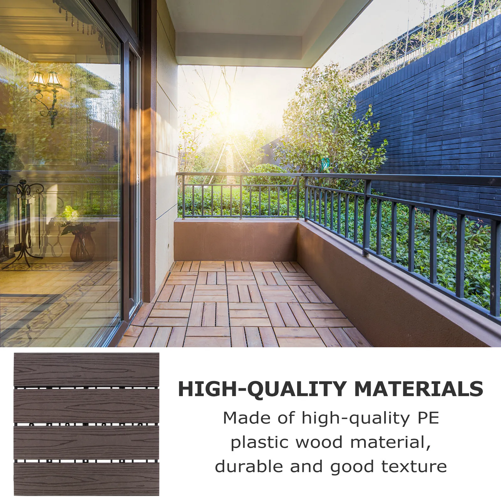 1Pcs Wood Plastic Floor Multipurpose Garden Splicing Floor Corrosion Resistant Outdoor Balcony Yard Moisture Proof Flooring