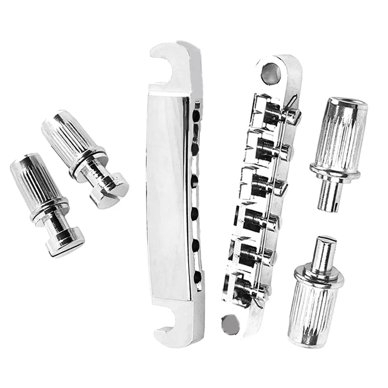 

AED4-String Saddle Tune-O-Matic Bridge And Tailpiece With Studs For GB LP Style Electric Guitar Parts