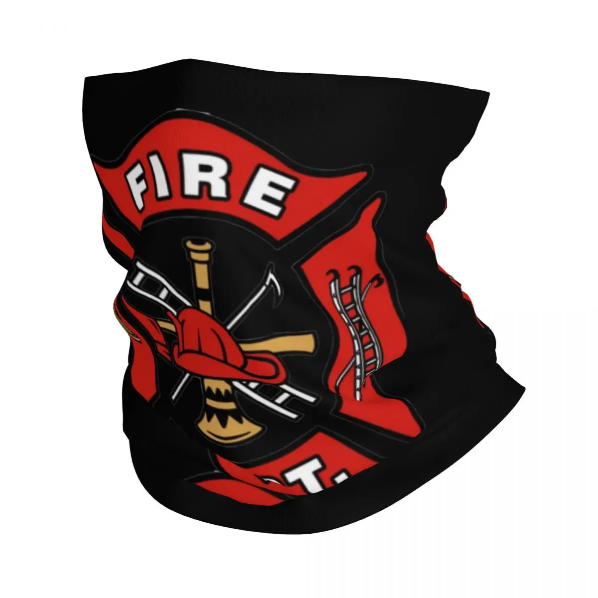 Fire Department Logo Bandana Neck Cover Printed Firemen Badge Mask Scarf Multi-use Cycling Scarf Hiking Unisex Adult Washable