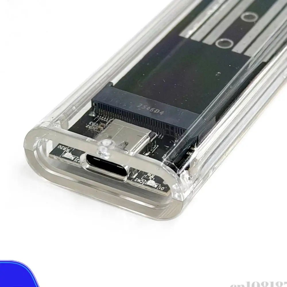 

M.2 NGFF SATA Type C 3.1 Transparent External SSD Case 10Gbps Hard Disk Case External SSD Adapter for 2230/2242/2260/2280