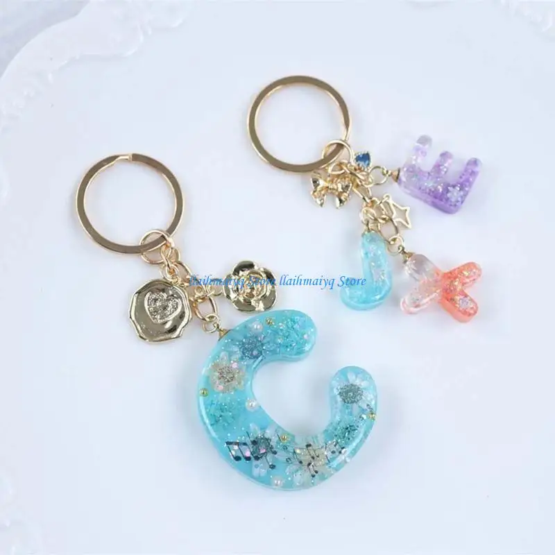 573B Letter Keychain Molds Silicone Material Perfect Gift for Hand Making Lover