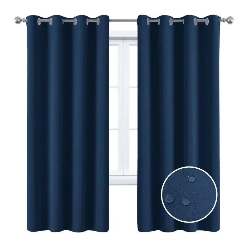 Outdoor 1 Panel Curtain Patio Waterproof Rod Pocket Drape Light Blocking Home Décor Voile Curtains for Garden Porch Pavilion