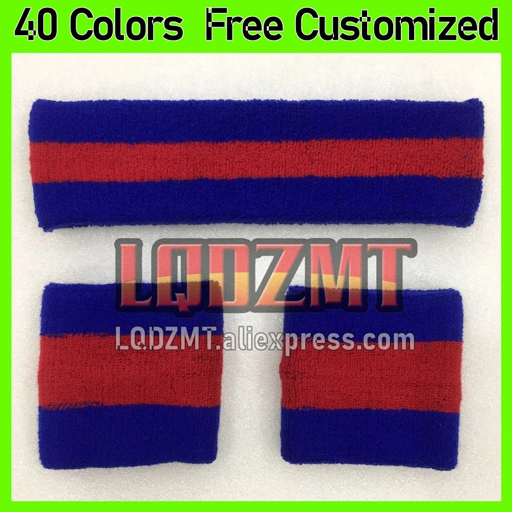 3PCS / set Free Custom Cotton Wrestling Sports Basketball Sports Headband Men Women Running Fitness Sweatband Bandana Wristbands