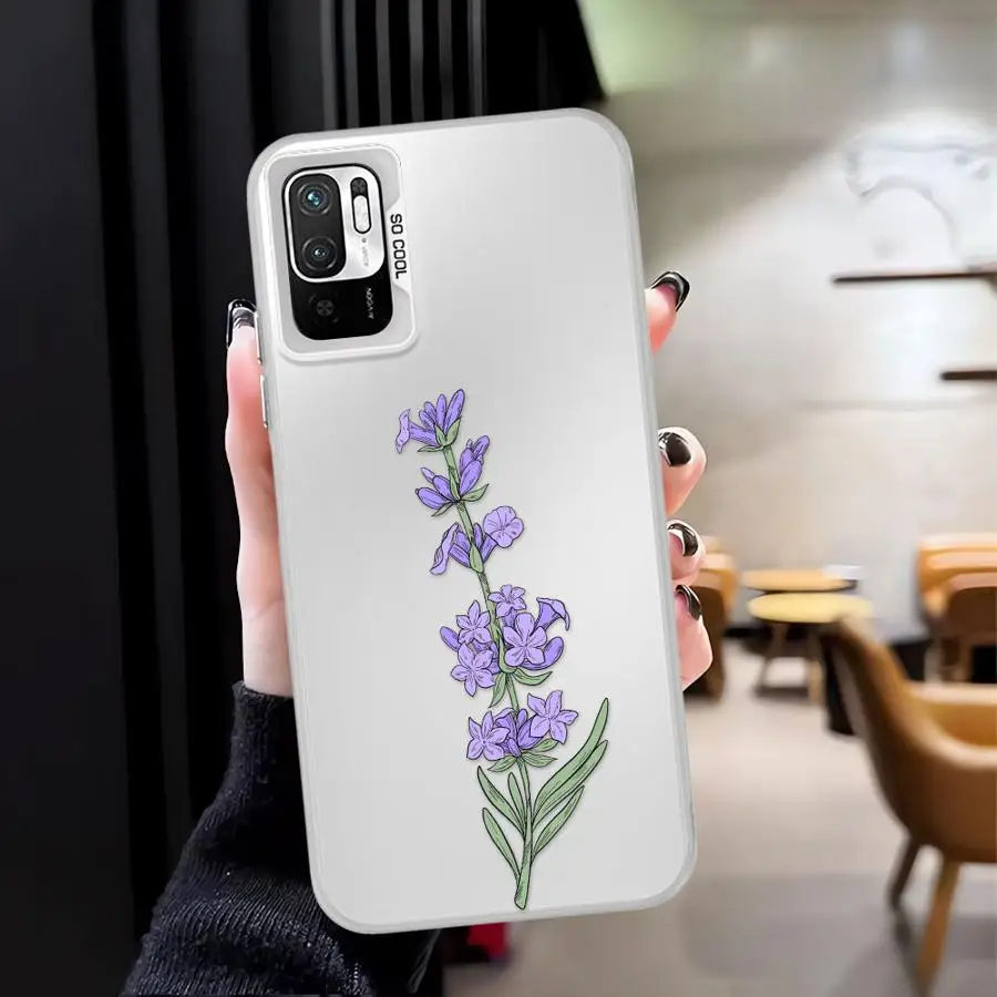 الأرجواني زهرة الخزامى عودة غطاء الهاتف القضية ل Xiaomi Poco X3 برو C50 F3 GT C51 X5 F4 X3 NFC #4