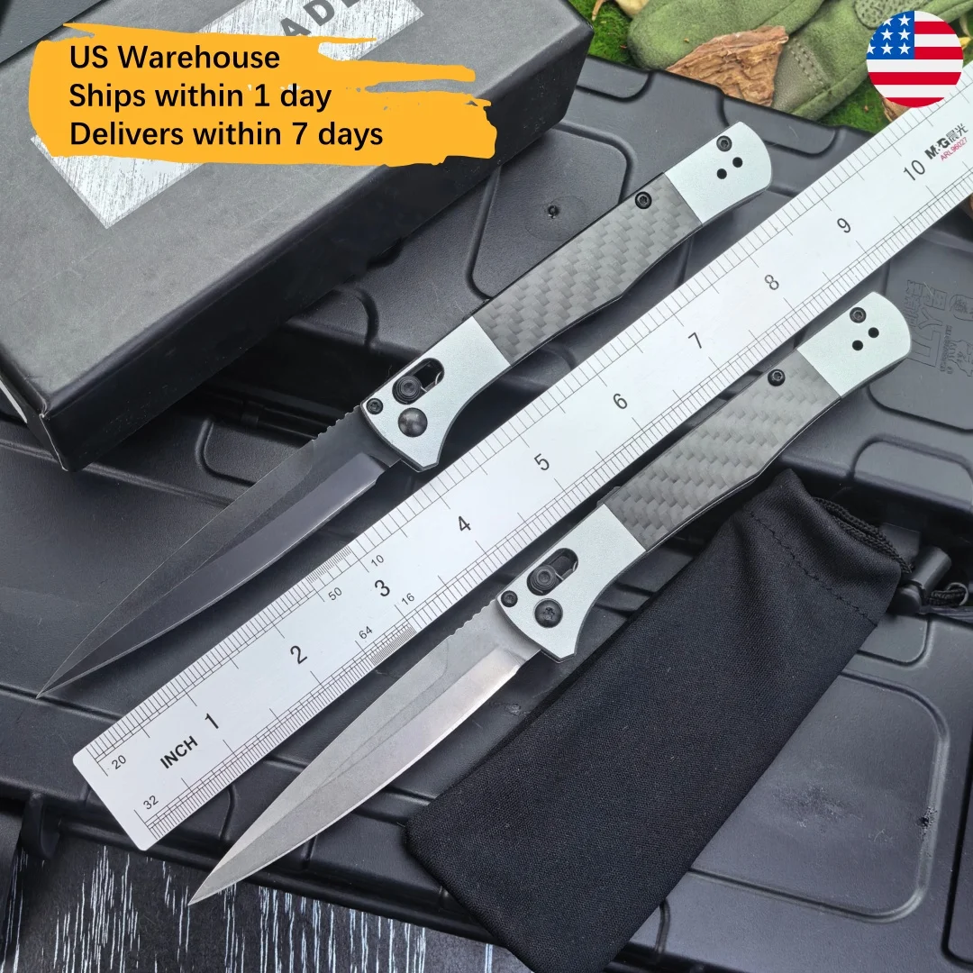 3.5-inch Quick-Opening EDC Tactical Pocket Knife with S90V Blade, Carbon Fiber Aluminum Folding Knife, Suitable for Camping, Ideal as a Gift or Collectible for Men