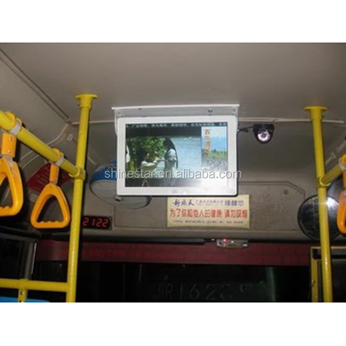 metal frame 19 inch LED coach metro Bus vehicle TFT monitor with roof wall mounting bracket