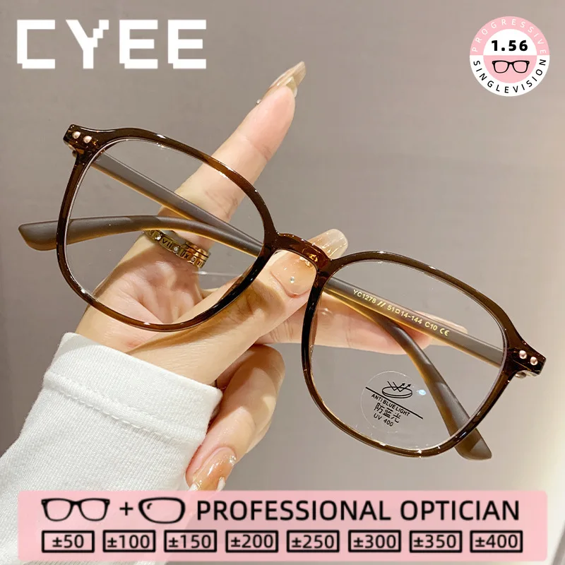 

CYEE Retro Oval Reading Eyegiasses Blue Light Blocking High Quality Eyewear Customization Myopia Prescription Optical Glasses
