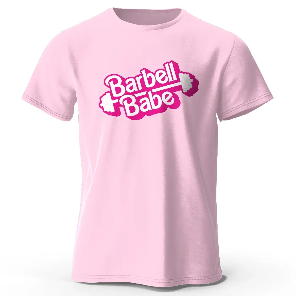 Women Men's Pink Gym Printed T-Shirt  Funny Graphic Tees for Men Women Summer Tops  for Men Women Summer Tops