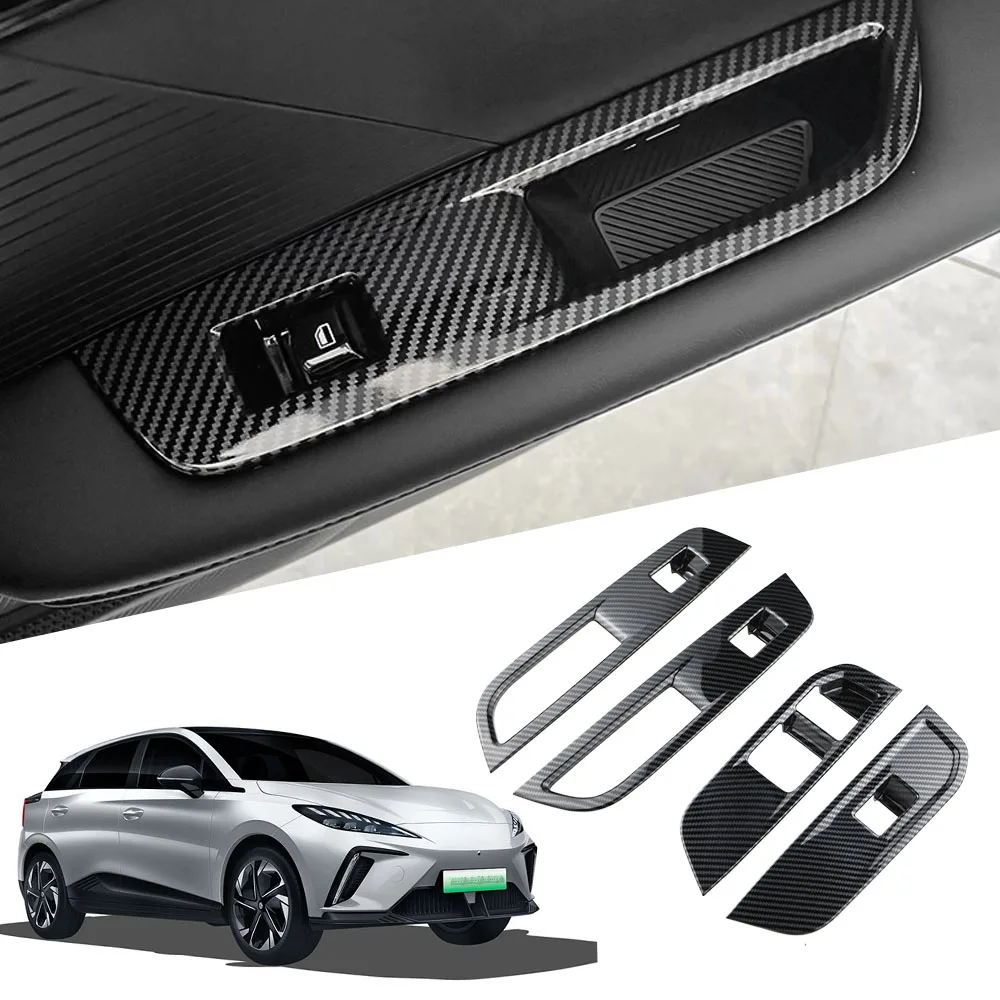 

LHD/RHD Car Window Control Lift Panel Cover Sticker Carbon Fiber 4pcs for MG4 MG 4 EV Mulan 2022 2023 2024 Acc.