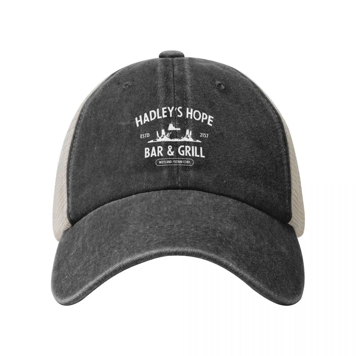 Hadley's Hope Bar & Grill (white) Cowboy Mesh Baseball Cap Thermal Visor Rave Fluffy Hat Men's Women's