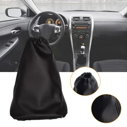 Car Gear Stick Shift Collar PU Leather Gear Shift Cover Dust Black Car Decor Accessories Interior Parts For Toyota Corolla 07-13