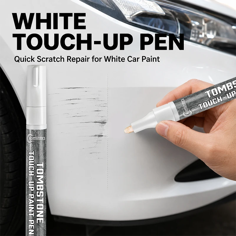 Car Scratch Repair Pen, White Touch-Up Paint Marker for Paint Surface Repair, Minor Scratches and Color Restoration