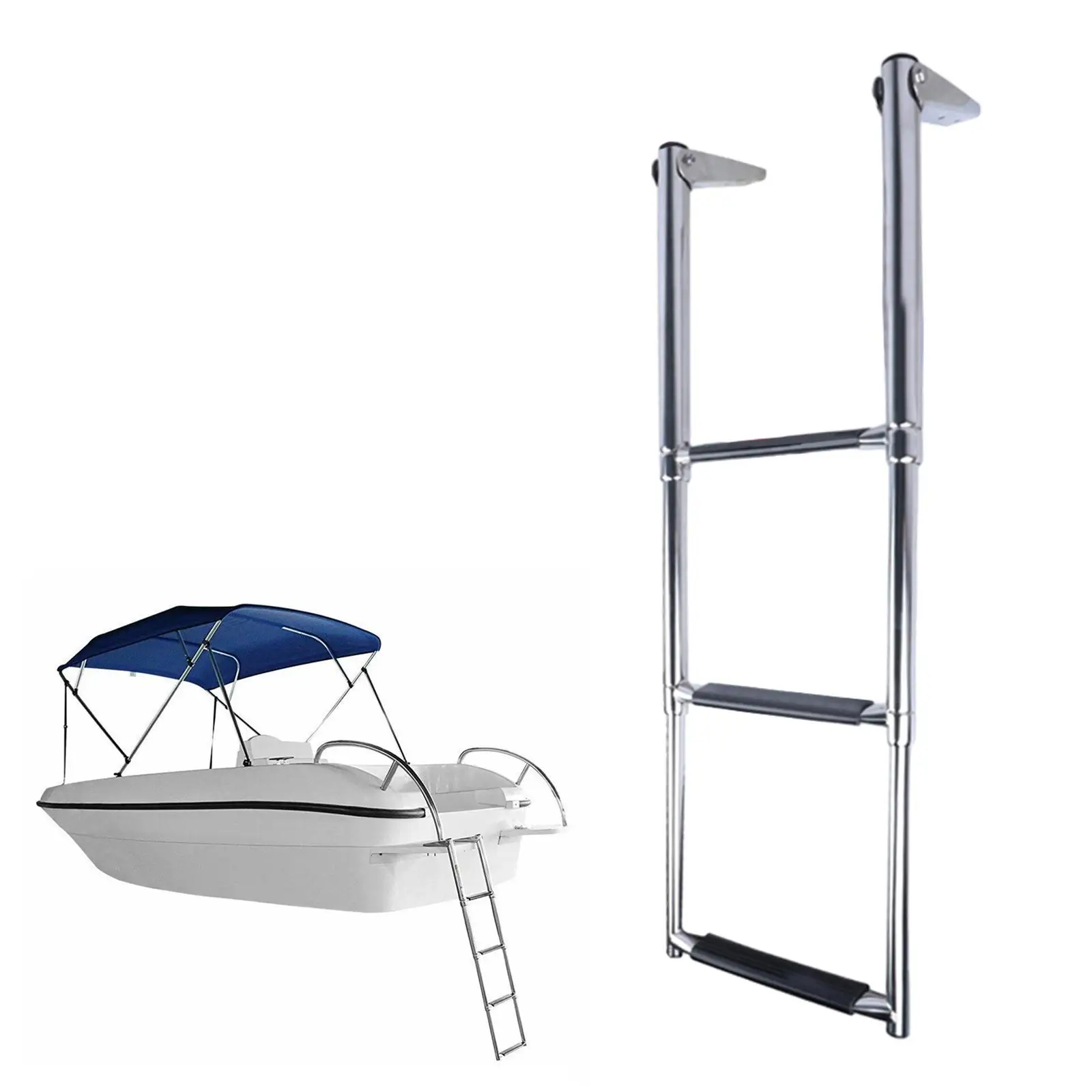

Telescoping Pontoon Boat Ladder Equipment Boat Swim Ladder Steps Ladder for